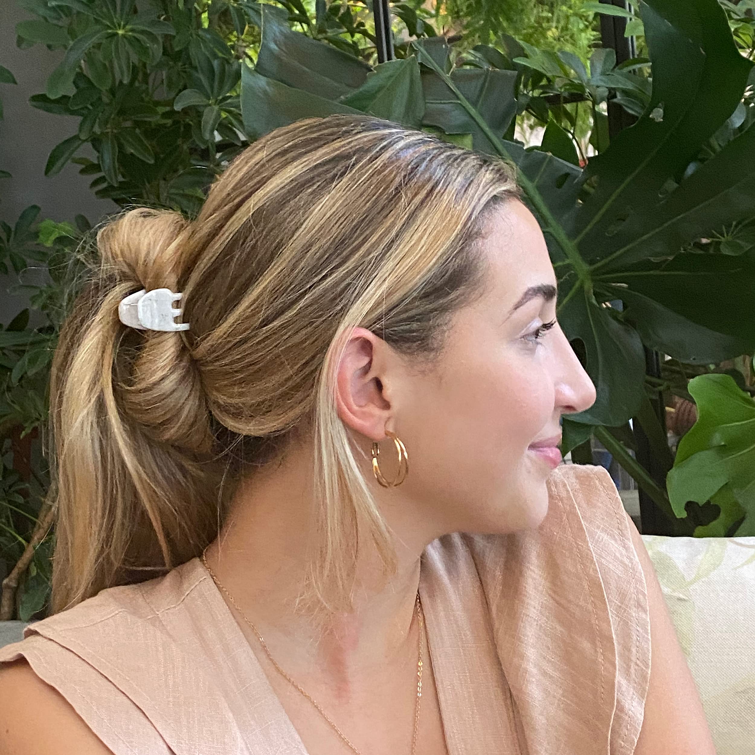 Hair Claw Clip Small White Women\'s Fashion Durable Strong No Slip Grip Amazon.com : 8 Pack Flat Hair Clips for Women – Large Matte  main image 4
