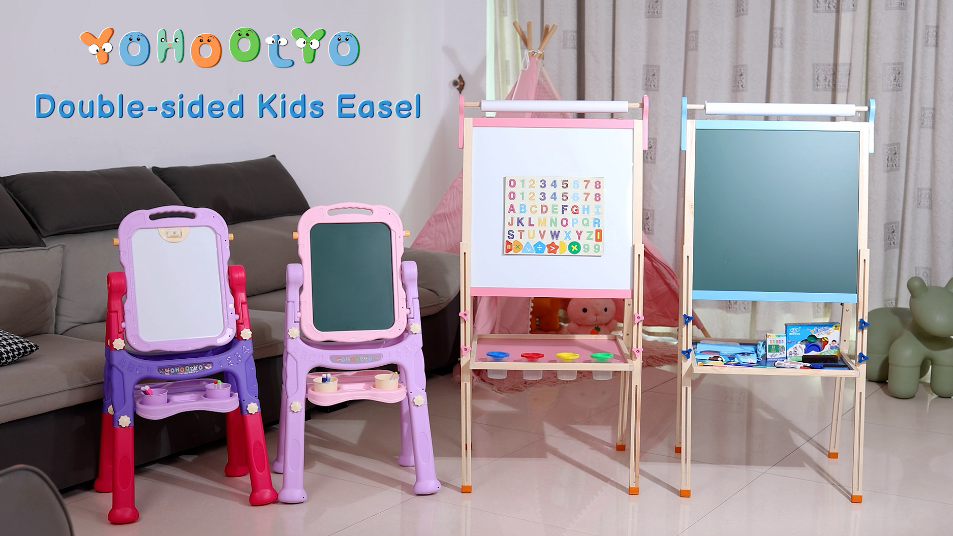Amazon.com: YOHOOLYO Kids Easel 2 Pairs Legs 2 Height Toddler Art