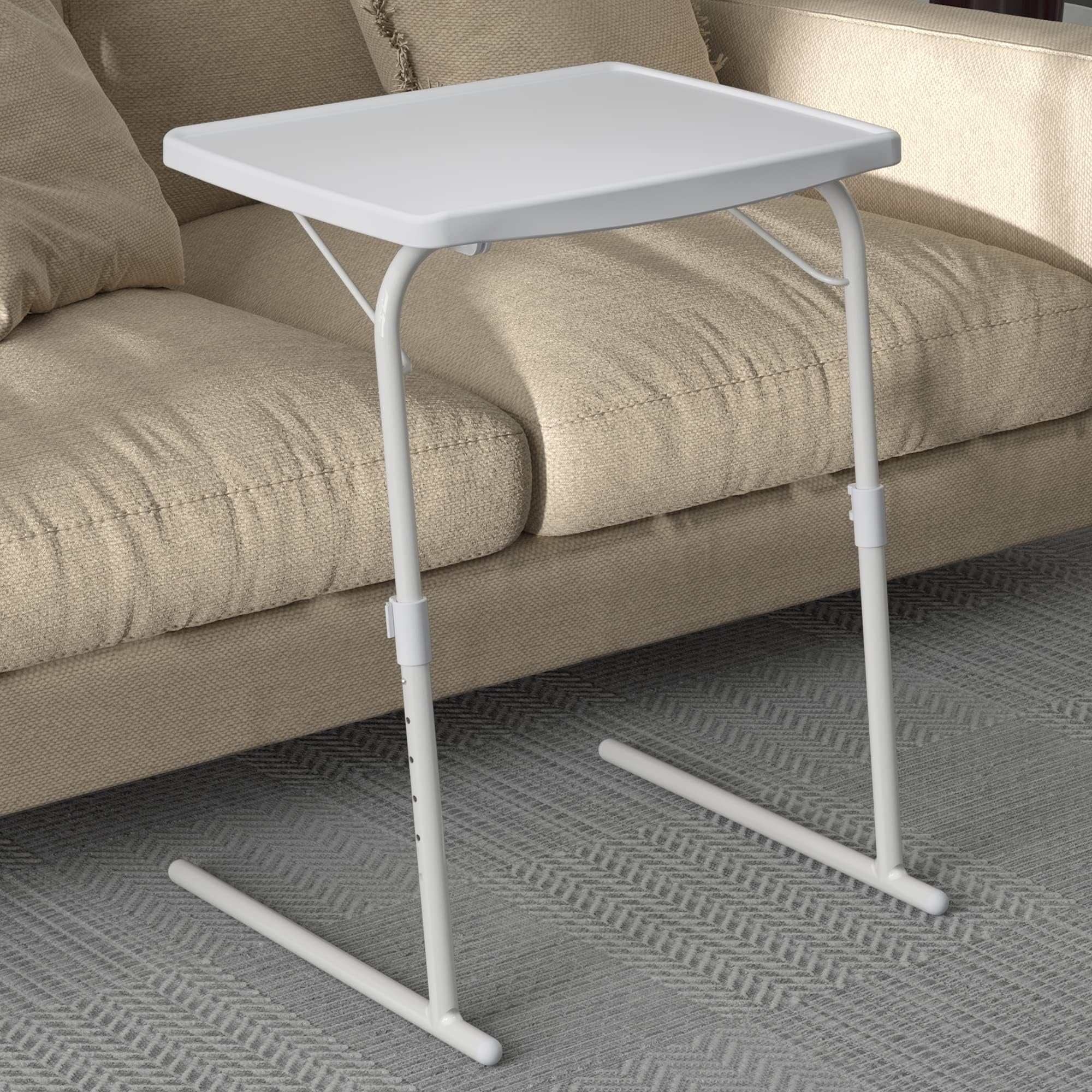 Allpop TV Tray - Adjustable Folding TV Tray Table (White)
