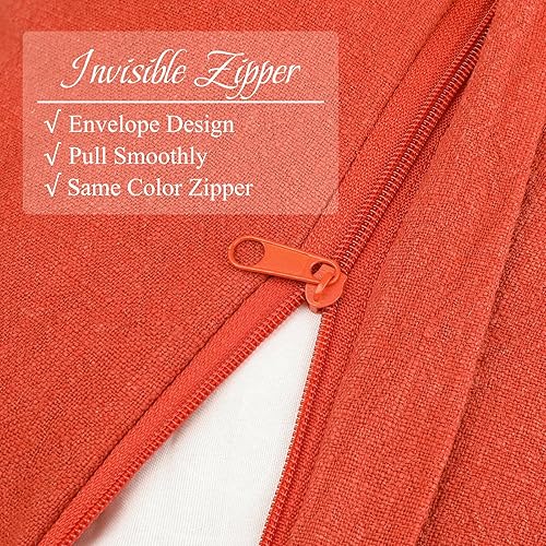 Miniatura 4 de Hckot Funda de almohada de lino de Navidad de 20 x 20 pulgadas, funda de almohada roja con borlas y flecos, cojines decorativos rústicos para sofá,