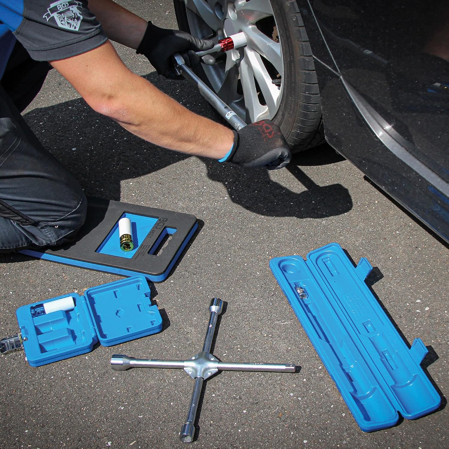 BGS 9680 | Tire Change Service Set with Floor Jack 1.5 t | 9 pcs.