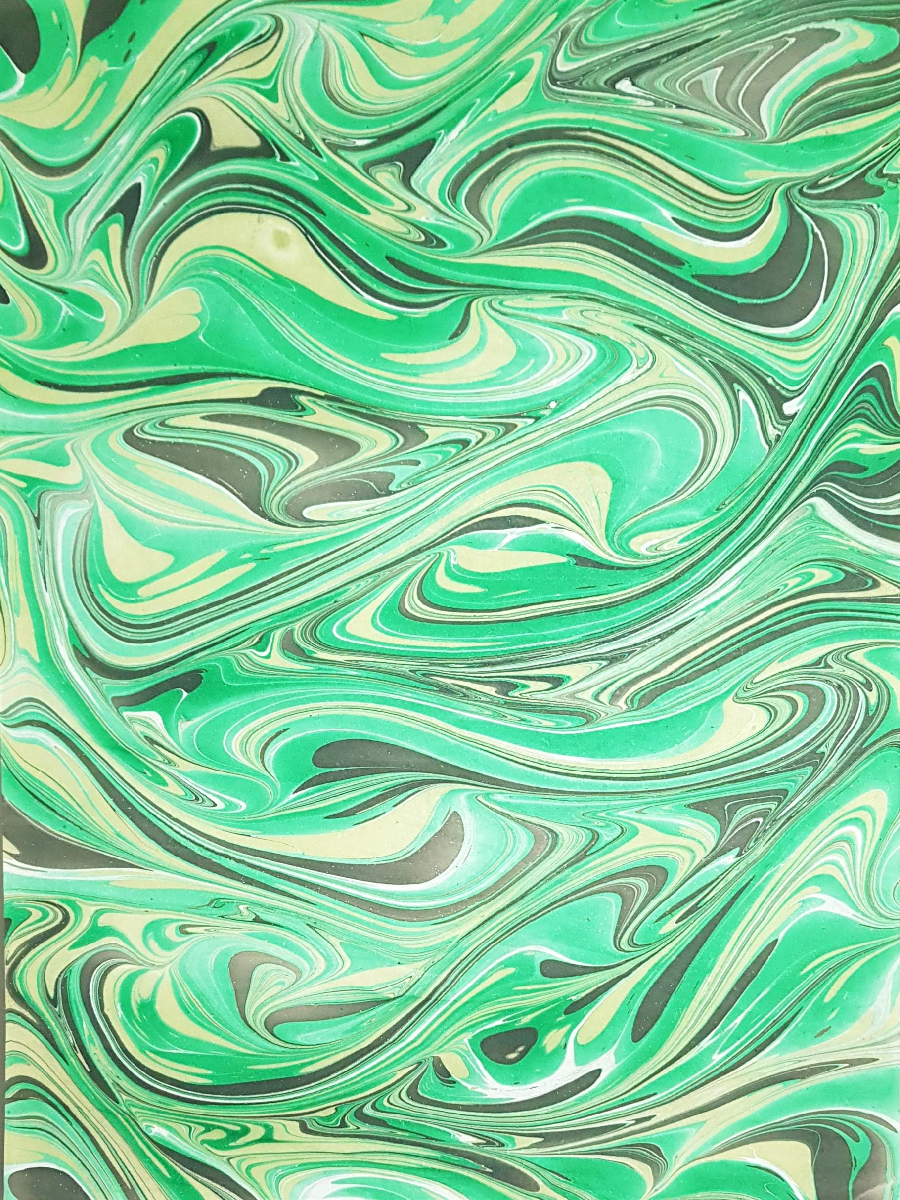 Devraaj Eco-Friendly Marble Design Gift Wrapping Paper (22"x 30") Size with Seed Paper Tags - Set of 5 (Green)