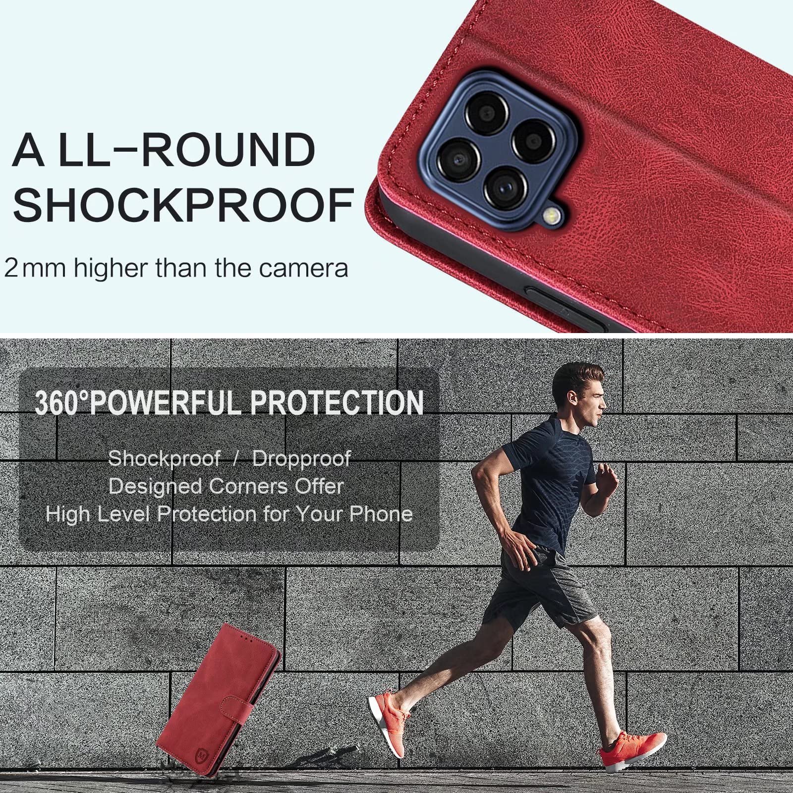 PKQTOP Cover per Motorola Moto G72 Custodia,Carta Fessura