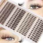 Brown Lash Clusters Natural Eyelash Clusters 4 Styles Wispy Cluster Lashes Individuals CC-Curly Lashes Extensions Dark Brown Cluster Eyelash Extensions Value Pack (200Pcs, 10-16MM) by Mavphnee
