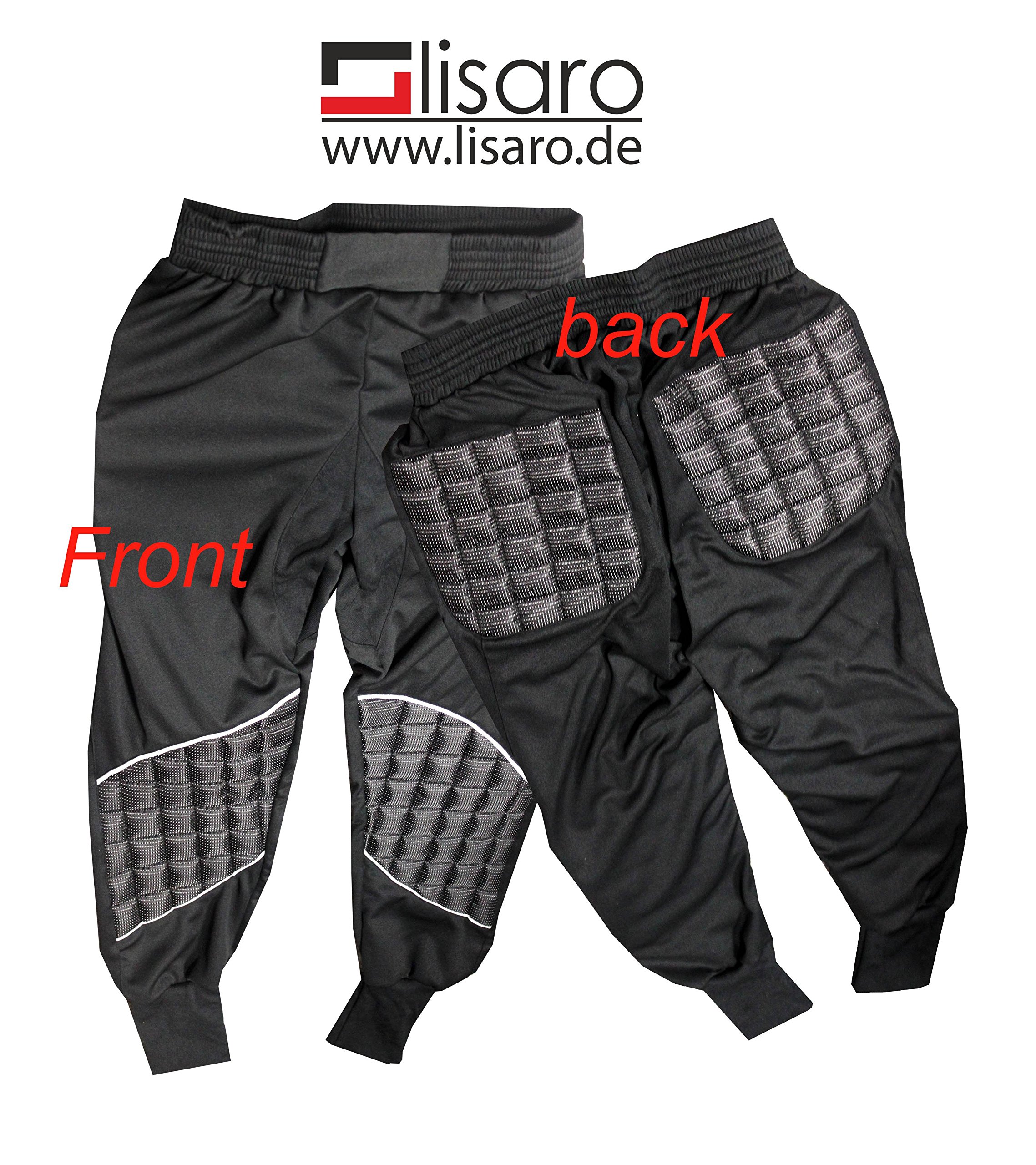 Lisaro Pantalón de Portero Longlife Especial Acolchado – Talla 128 hasta XXL * Nuevo *, Negro