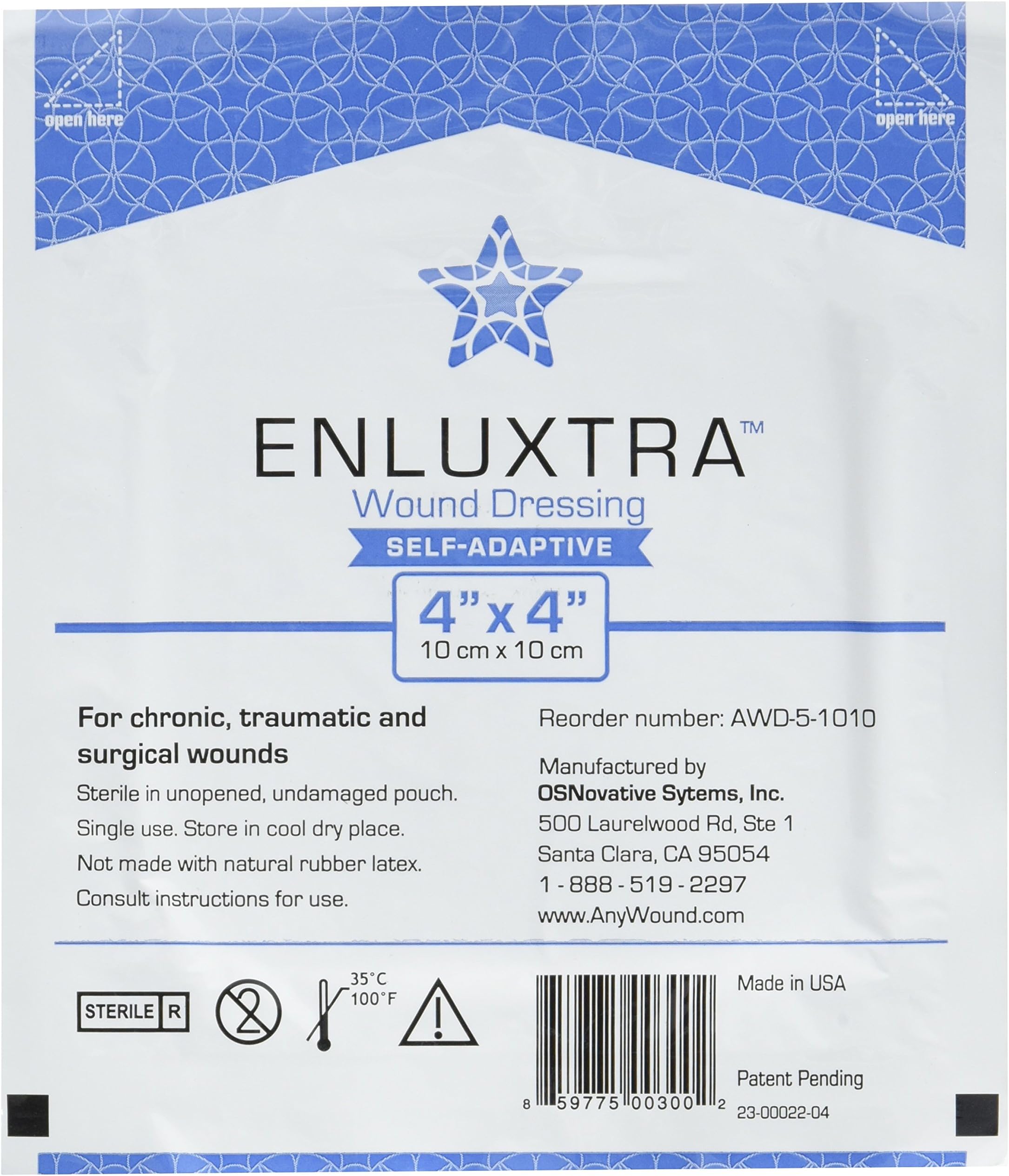Enluxtra Self-Adaptive 'Any Wound' Dressings - 3-Pack of 4 x4 Enluxtra Dressings AWD-5-1010