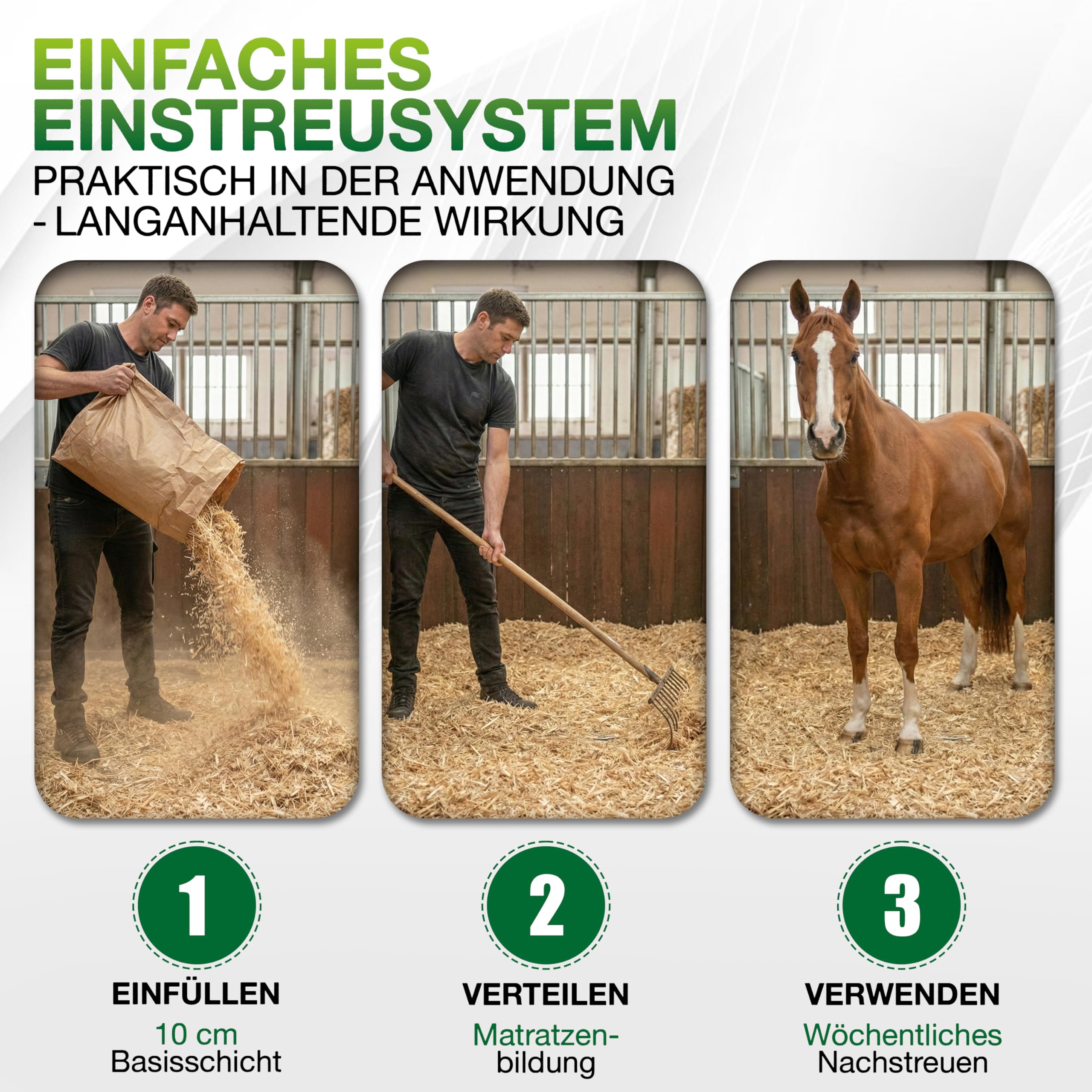 Jumbogras® Großtier- Pferdeeinstreu aus Miscanthus|Elefantengras|Chinagras-Häcksel, Streu statt Stroh, Holz, Sägespäne, Pellets in Box|Stall|Paddock Mist-frei (10 x 24 kg Vorratspack)
