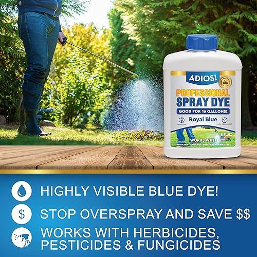 Miniatura 2 de Marcador profesional de tinte en aerosol azul, hace 128 galones de indicador para el cuidado del césped y el césped, seguro para mezclar, medio