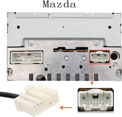 Miniatura 3 de Yomikoo - Adaptador auxiliar para radio de coche con reproductor de MP3 y entrada auxiliar de 0138in para Mazda 3 2004-2008 5 2005-2009 6 2002-2008