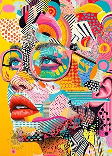 Lucky Puzzles | 1000 Piece Jigsaw Puzzles for Adults | Pop Art Beauty | Art Puzzle | Vibrant Abstract Portrait | Art Puzzles for Adults | Random Cut Pieces | Satin Finish | Ages 14+