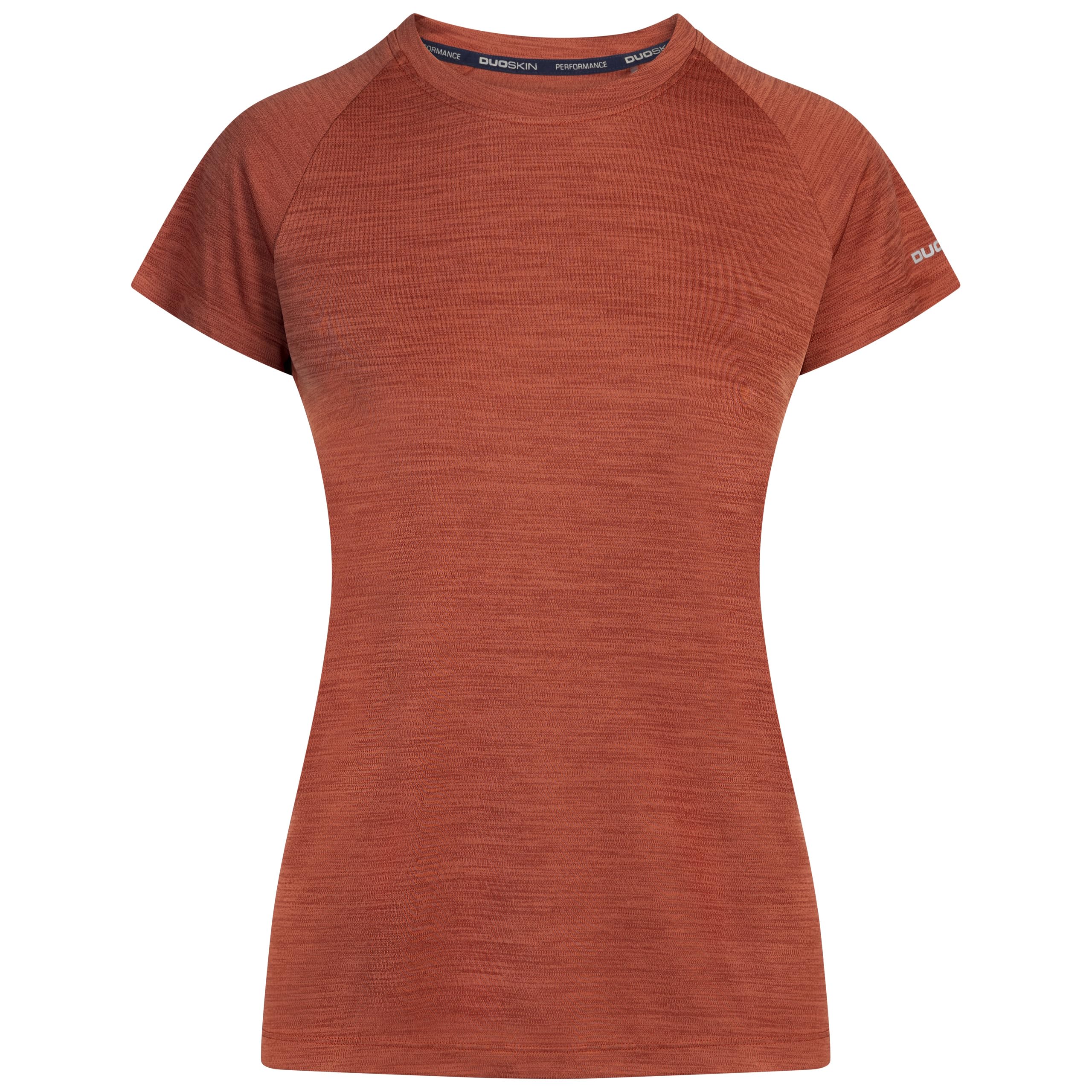 Trespass Womens Active Top Vickland - Quick Dry, Short Sleeves, Round Neck, Logo on Back, Duoskin Print on Sleeve, 100% Polyester