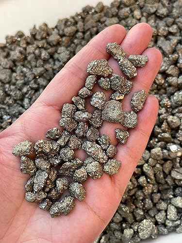 Miniatura 3 de Venta al por mayor Natural Semi Tumbled Gemstone Chips, Mini Cristales Triturados, Chips de Cristal Sin Perforar (Pirita, 1 Libra)