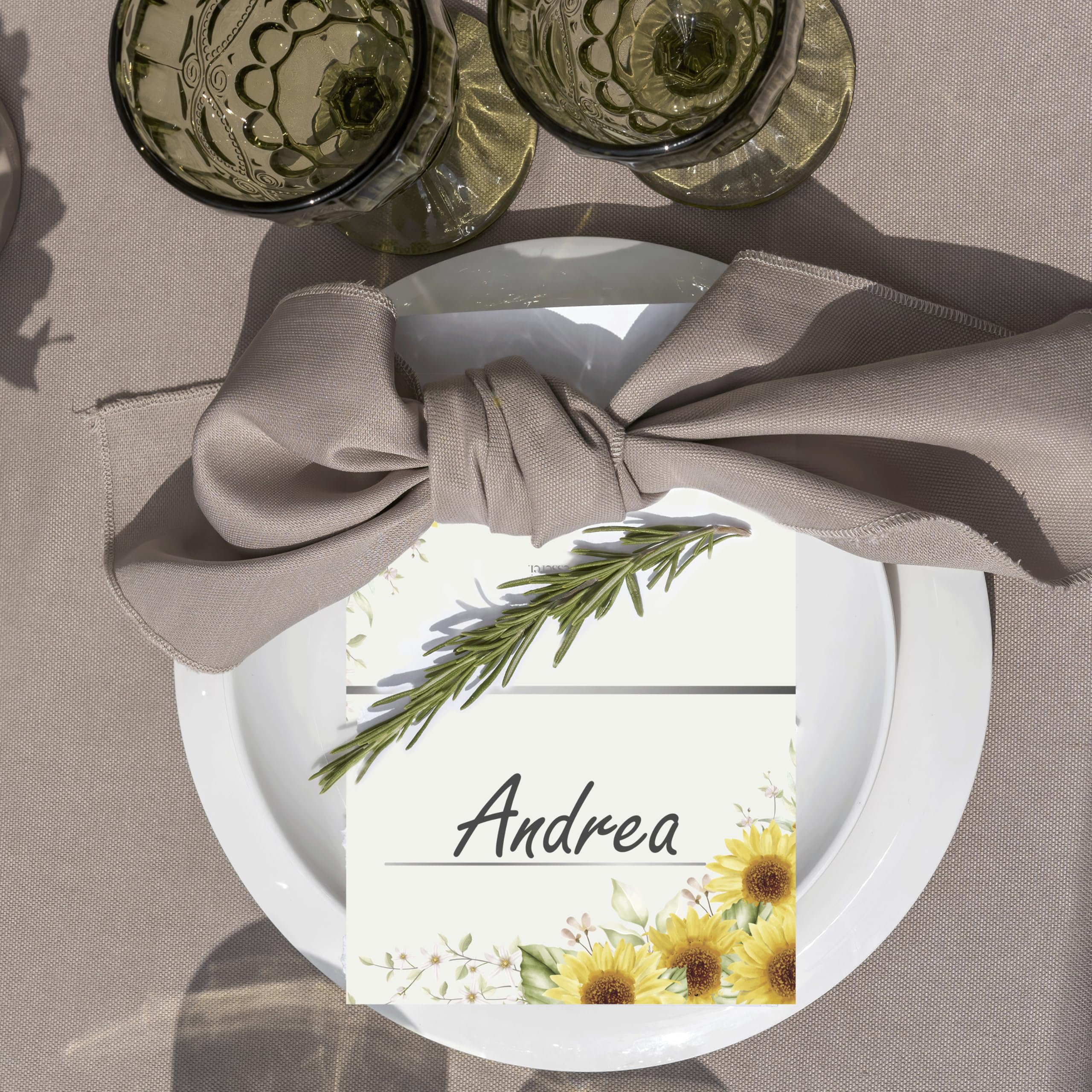 NAÏZAYA 50 Place Cards Sunflower First Communion Boy Girl, 50 Elegant Place Cards for Original Table - Image 4