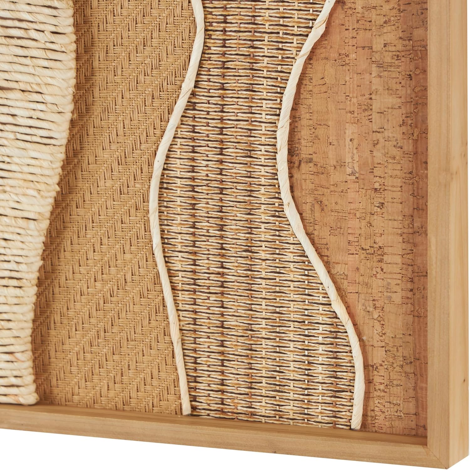 Deco 79 Wood Abstract Handmade Home Wall Decor Dimensional Wavy Mixed Media Wall Sculpture with Various Textures and Patterns, Wall Art 15" x 2" x 23", Brown