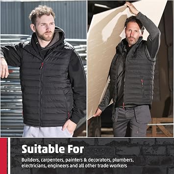 TuffStuff - Elite Bodywarmer - Size XL, Black - 100% Nylon with Thermofort Insulation - Hardwearing Ripstop Fabric - Lightweight, Comfortable Mens Gilet - Work Clothes for Men