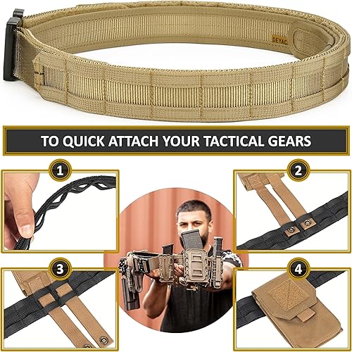 Miniatura 3 de DEYACE Quick Release Battle Belt, 1.75'' Tactical MOLLE Heavy Duty Belt and 1.5'' EDC Inner Belt for Law Enforcement, Shooter
