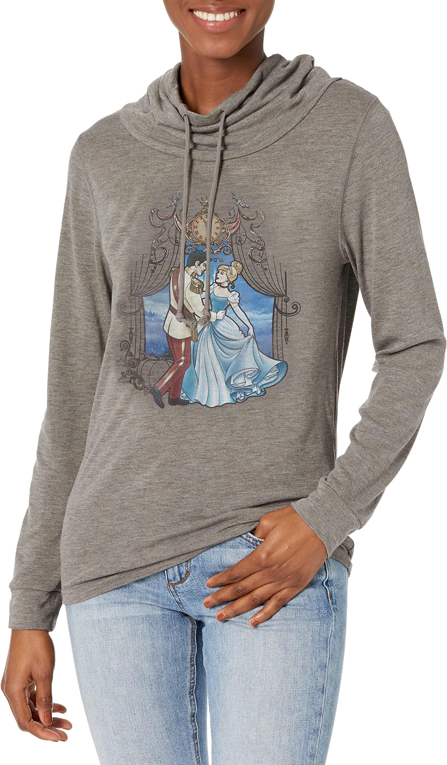 Princesses Cinderella Love Women's Cowl Neck Long Sleeve Knit Top