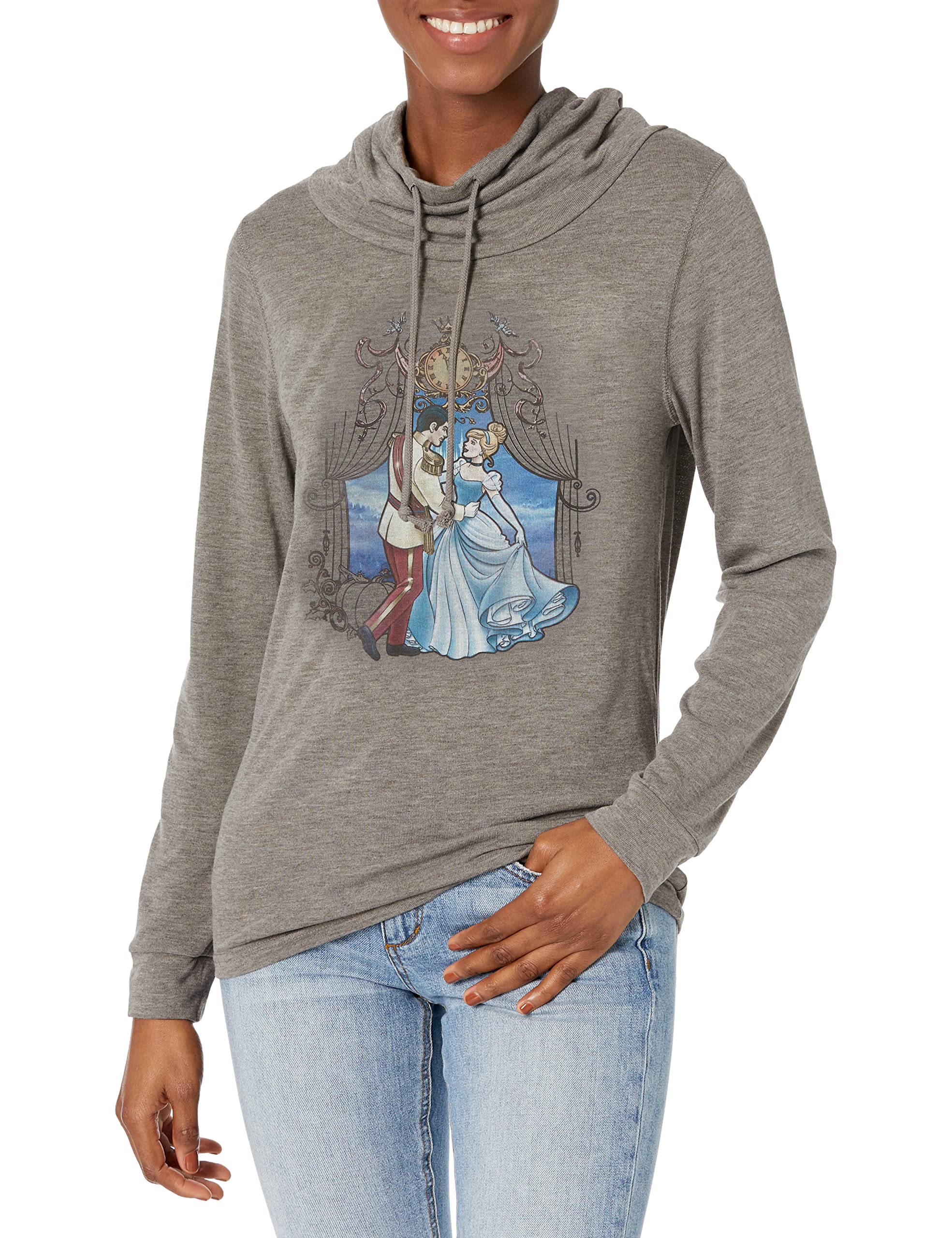 Princesses Cinderella Love Women's Cowl Neck Long Sleeve Knit Top