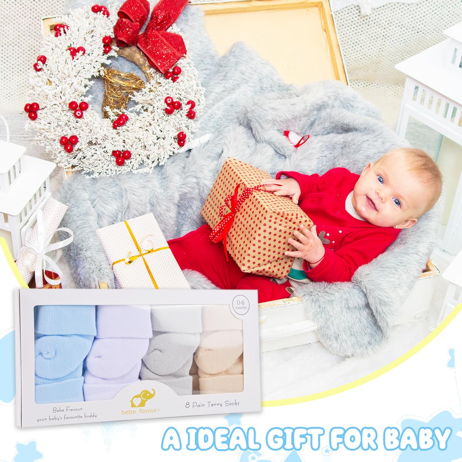 8 Pairs Newborn Socks Thick Cotton Terry Turn Cuff Baby Socks 0-6 Months Cute Gifts for Preemie Infant Girl Boy - Image 6
