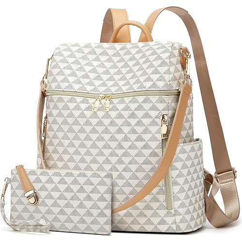 Makes Backpack Purse for Women PU Leather Travel Satchel Handbag Convertible Design Bag with Purse 2 Piece