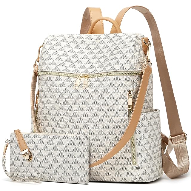 Makes Backpack Purse for Women PU Leather Travel Satchel Handbag Convertible Design Bag with Purse 2 Piece