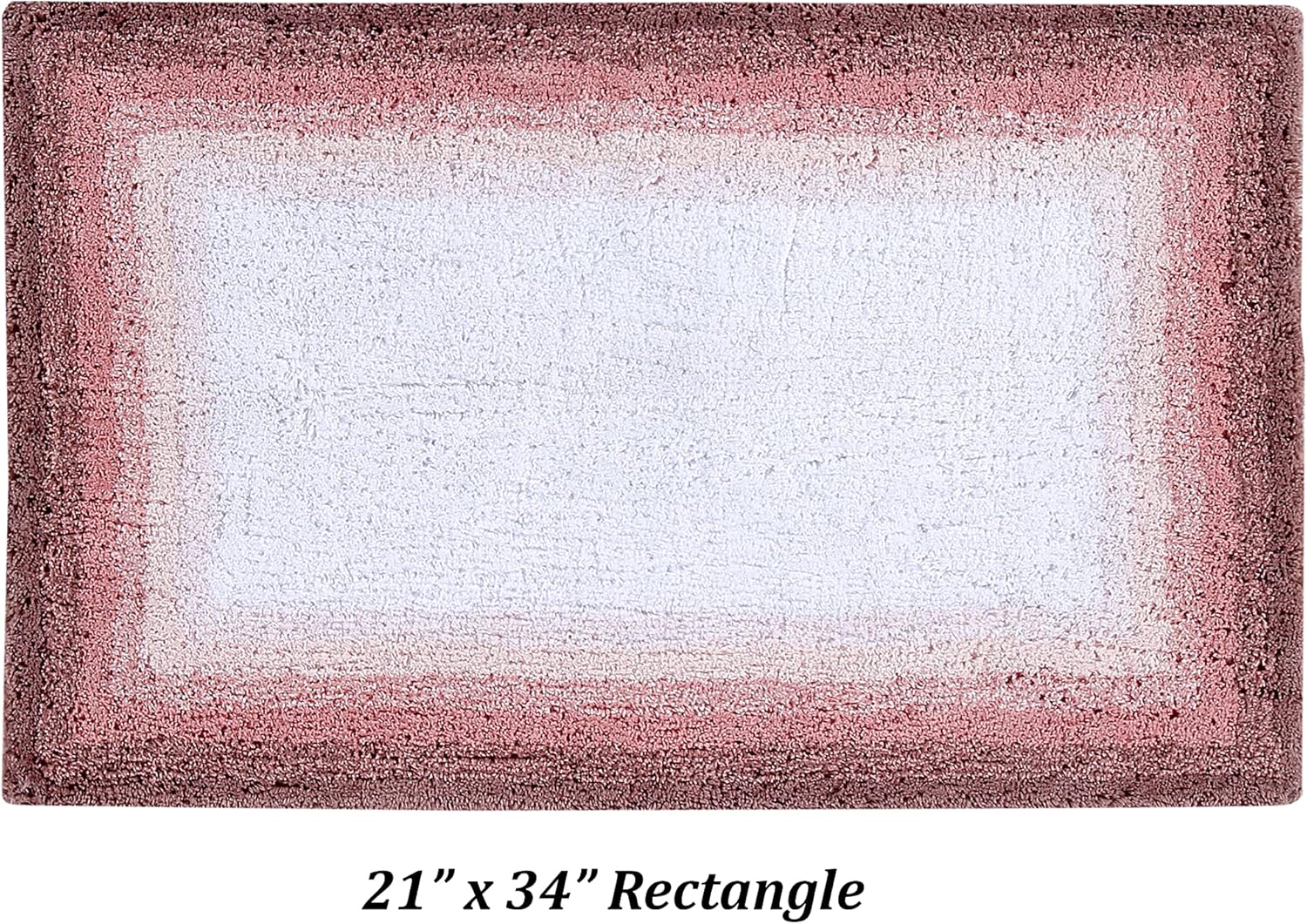 Better Trends 100% Cotton Torrent Collection Bath Mats, Rose Bath Mat - Tufted, Machine Washable Bath Mats for Bathroom Floor, Tub and Shower, Bathroom Rug 2 Piece Set (17" x 24" | 21" x 34")