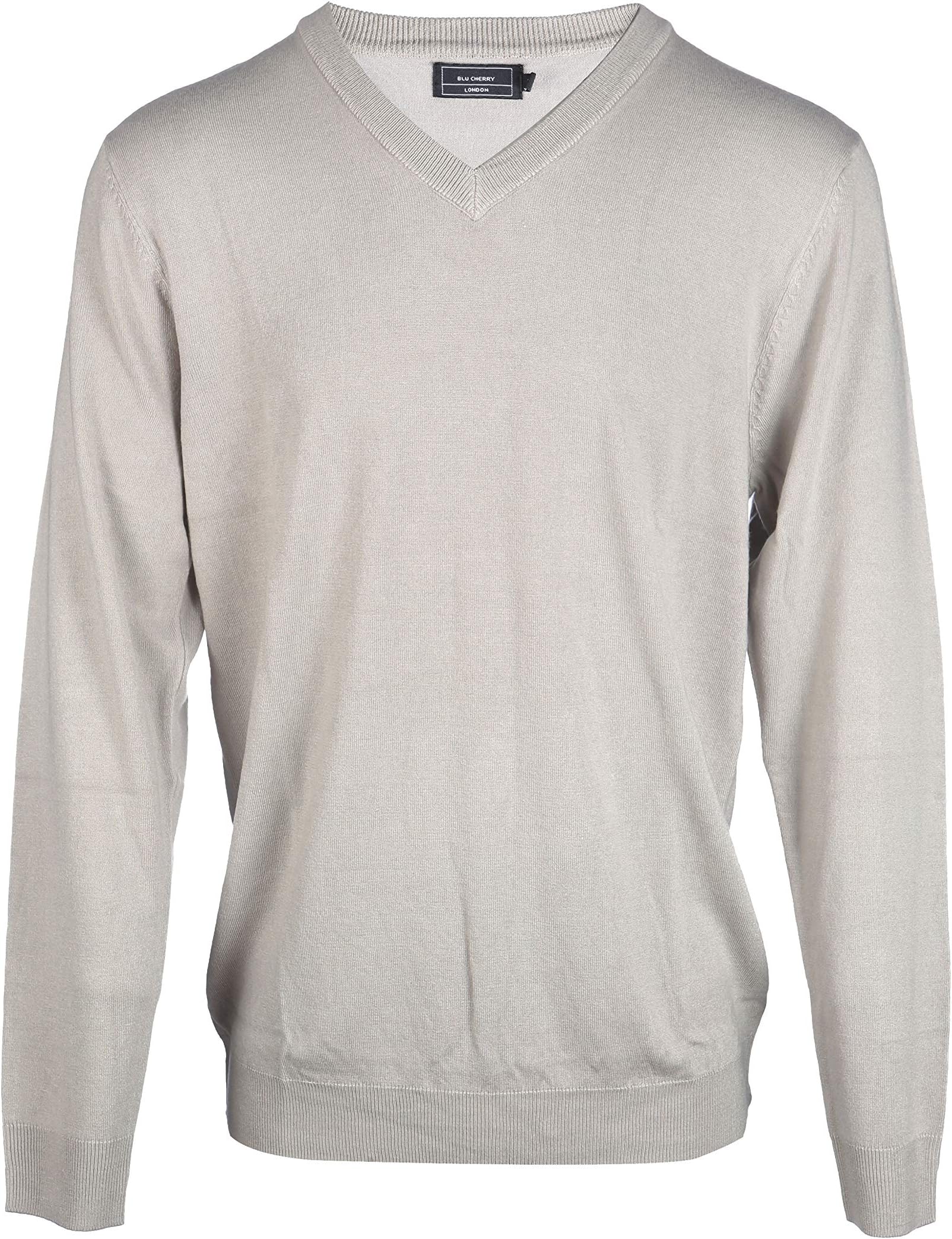 Blu Cherry Men's V Neck Pull Over Jumper Sweater Long Sleeve All Year Round Cashmere Like