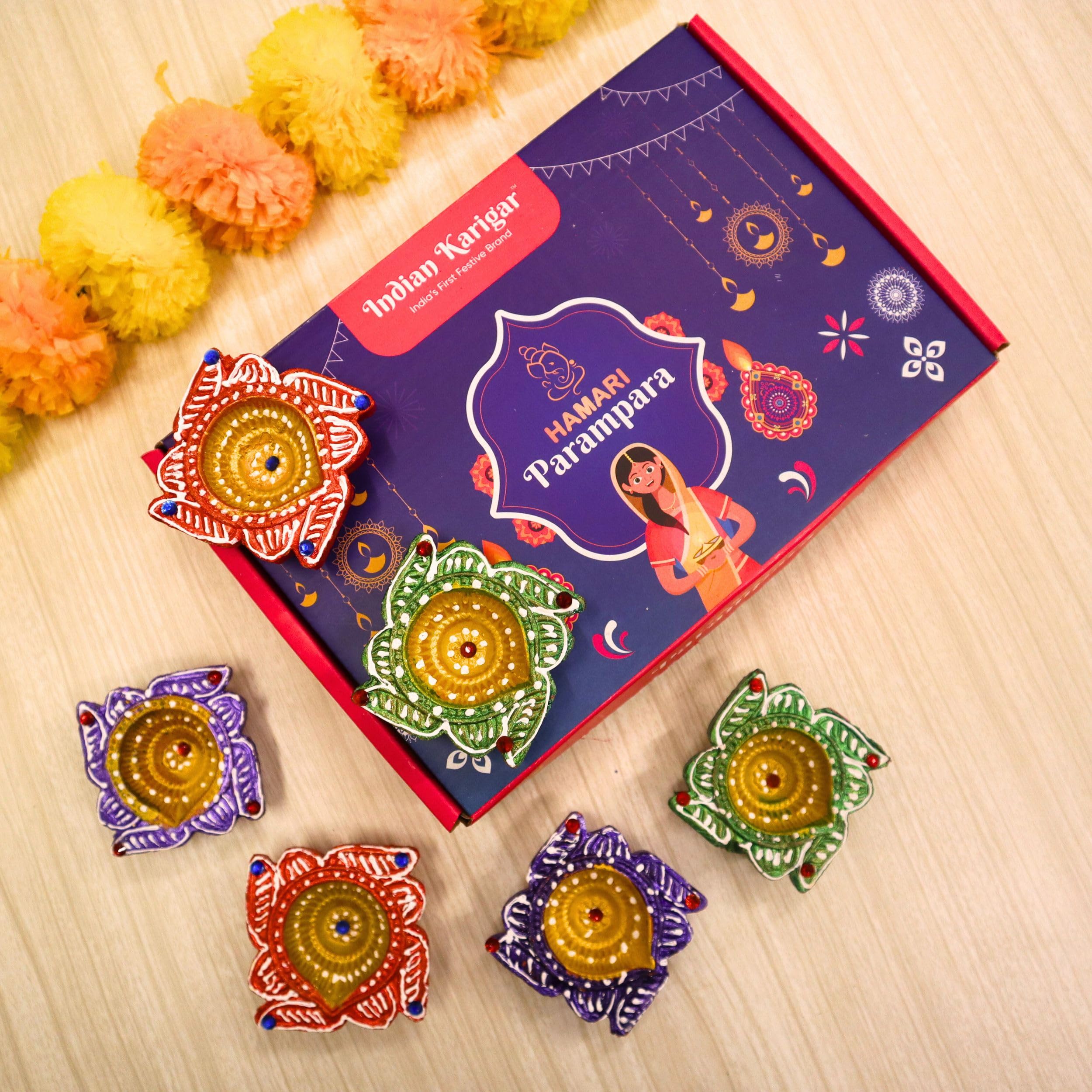 Indian Karigar Diwali Decoration Items for Home Decor 6 Diya for Diwali Diyas for Diwali Festival Terracotta Decorative Diyas for Diwali Diya Diwali Gifts (Diwali Decoration Items for Home Decor) (B0D9498G1Q) Amazon Price History, Amazon Price Tracker