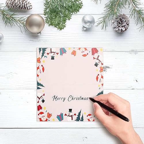 Miniatura 4 de Aboofx 100 tarjetas de lugar negras para bodas o fiestas, puntuadas para facilitar el plegado, tarjetas de lugar para el montaje de mesa, etiquetas