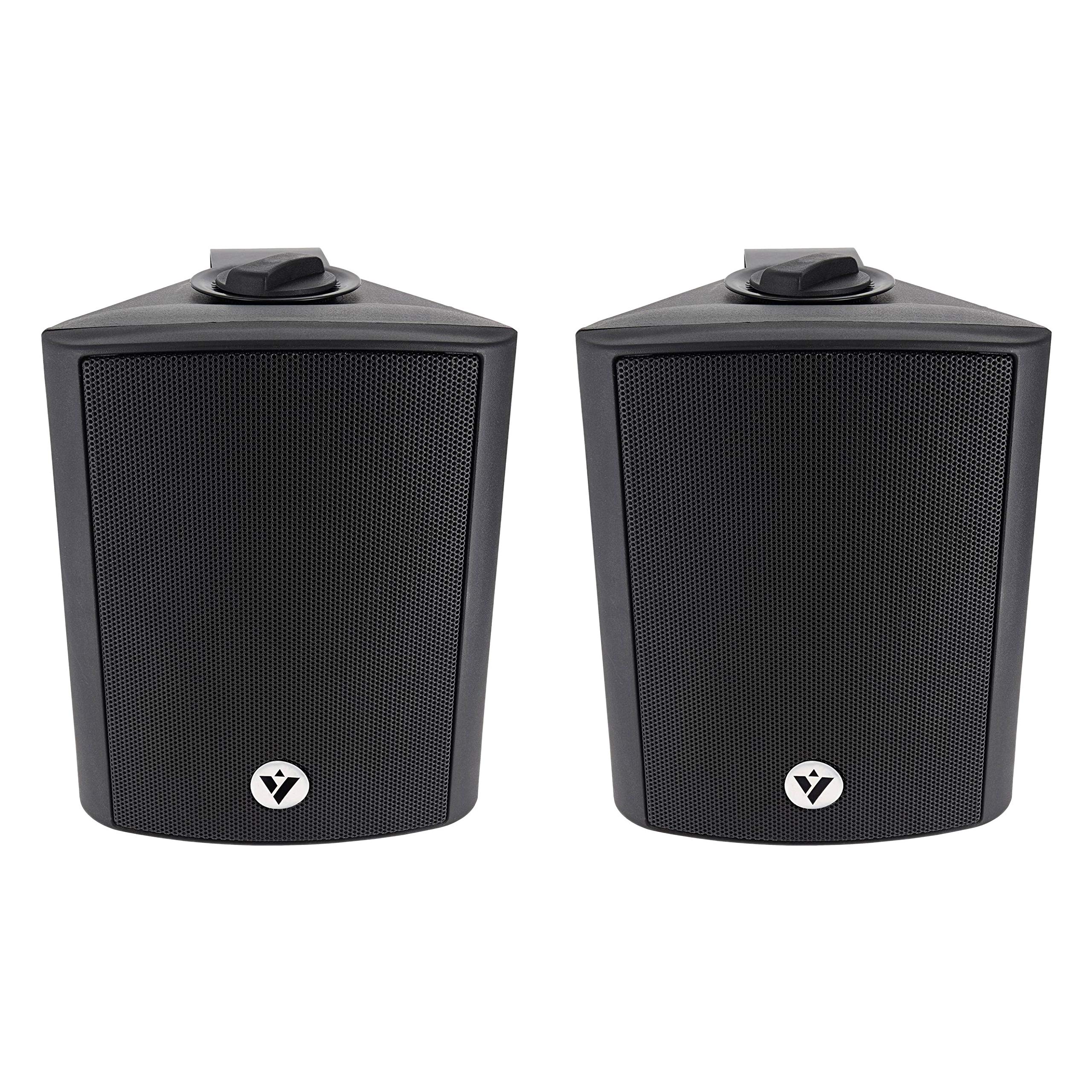 Voyz 5 1/4" Black Architectural Speakers Wall Speakers 70V 100V- Pair of 2 Indoor and Outdoor Speake