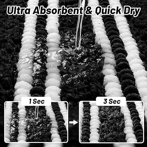 Miniatura 4 de Alfombras de baño antideslizantes, lavables, de 24 x 17 pulgadas, ultra suaves, súper absorbentes, para suelo de baño, alfombra de baño de felpilla
