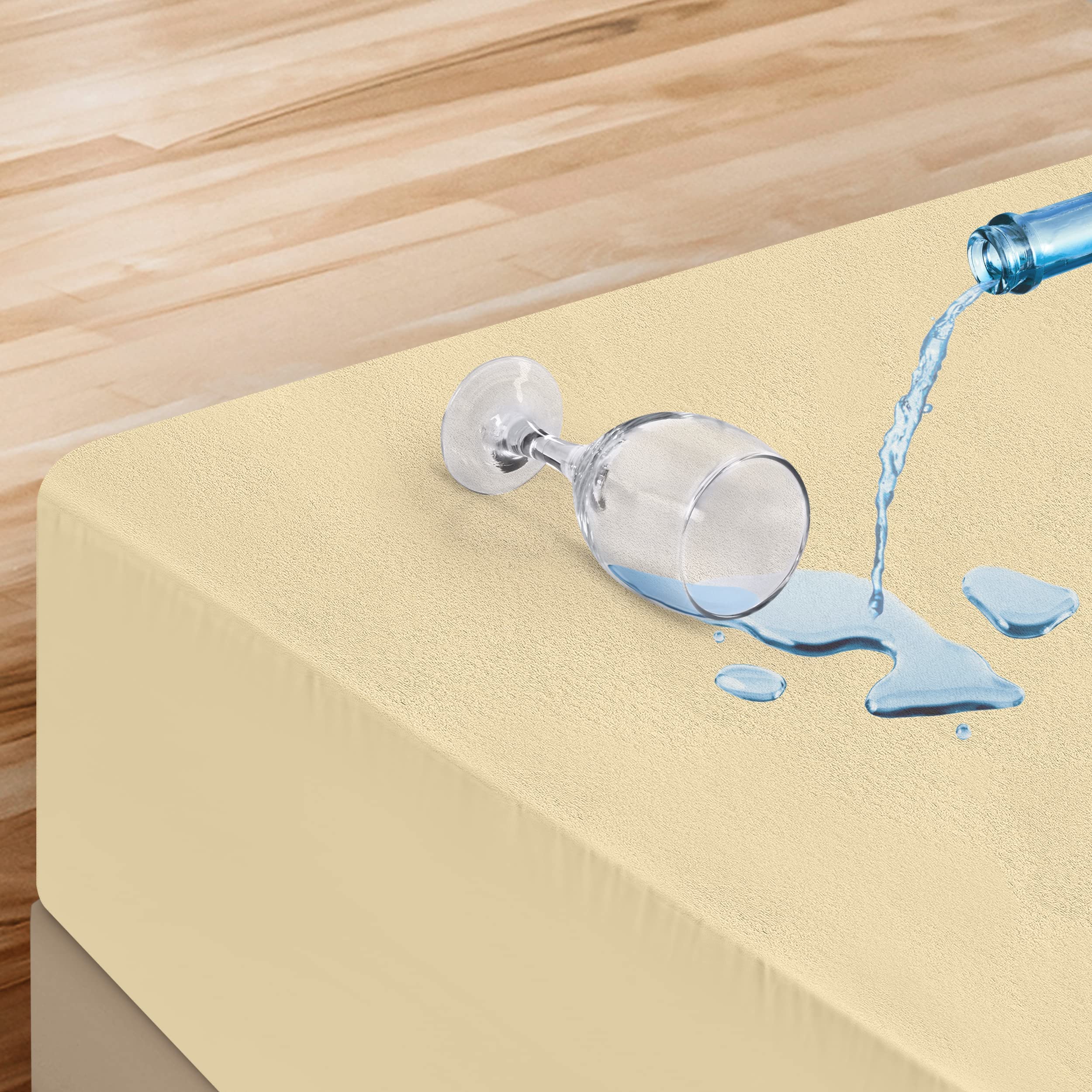 Utopia Bedding Coprimaterasso Matrimoniale Impermeabile 160 x 200 x 30 cm, Certificato OEKO-TEX, Proteggi Materasso, Traspirante, Lavabile, Stile Montato Tutto Intorno Elastico Beige