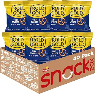 Rold Gold Tiny Twists Pretzels, 1 oz Bags (Pack of 40) - Crispy Baked Snacks for Lunches, Parties & On-the-Go