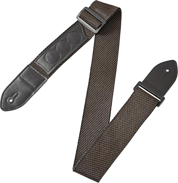 Amazon Basics Adjustable Guitar Strap For Electric/Acoustic Guitar/Bass - Includes 3 Pick Holders - Brown