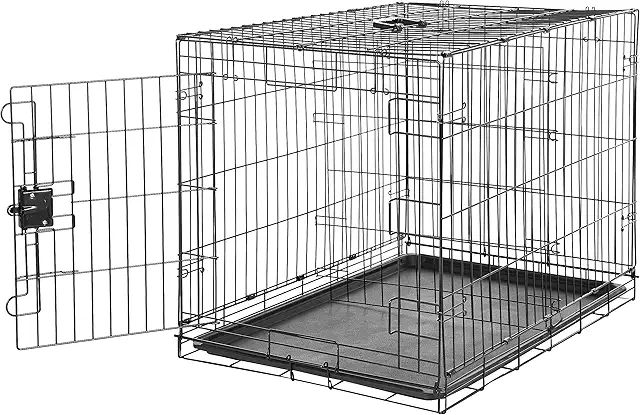 Cage pour chien intérieur durable, pliable avec plateau, 91x58x64 cm, Noir