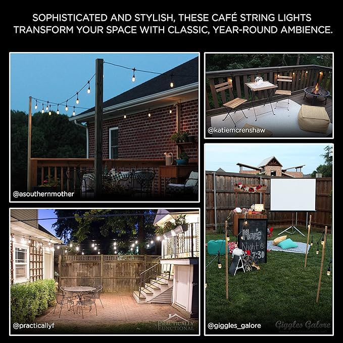 Juego de luces LED cálidas Enbrighten 48 pies resistente impermeable miniatura 7