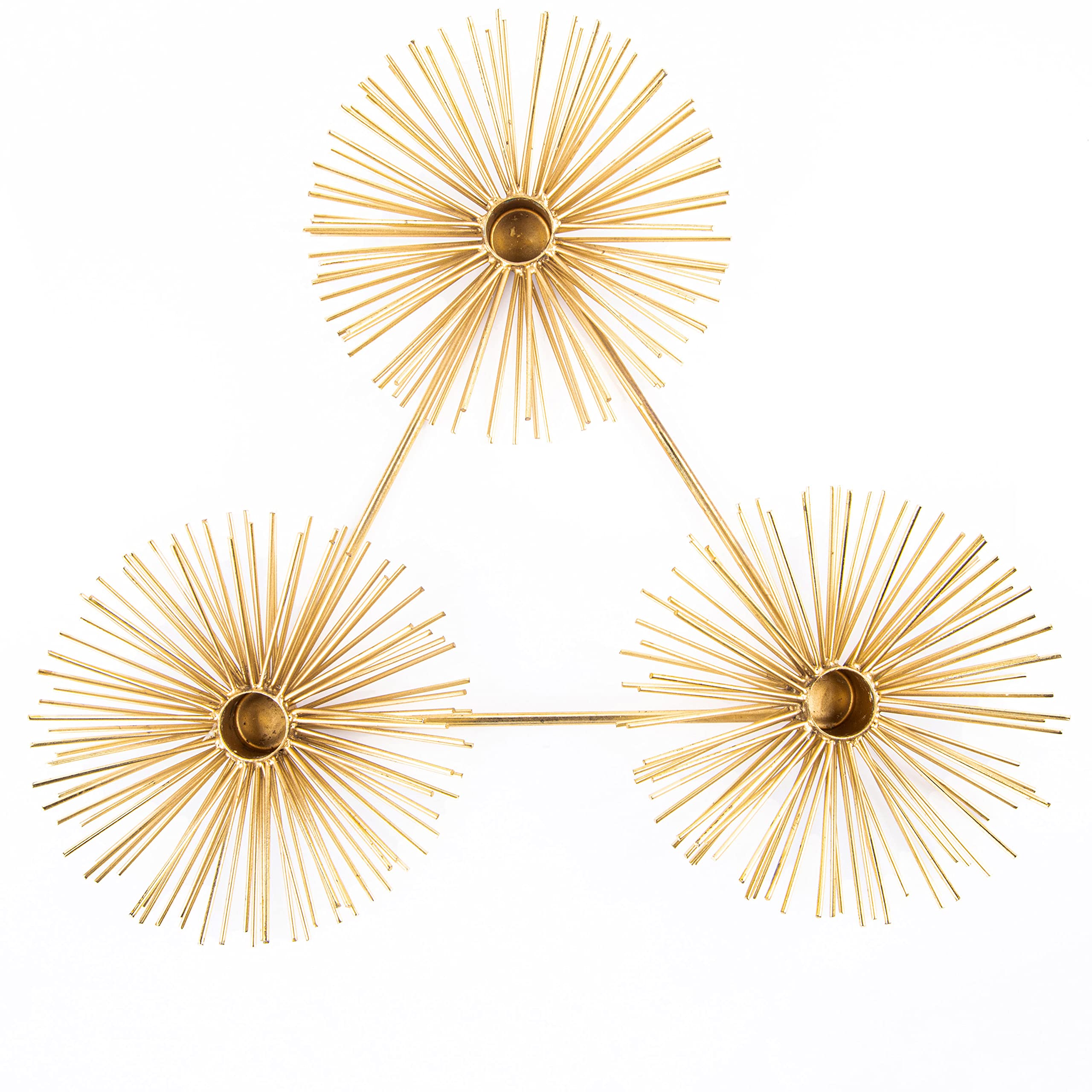 GIBOX 3-Way Candle Pillar Holder | Iron Made Designer Candle Holder | Decorative Candle Stand for Home Decoration | Modern Decorative Candle Holder for Dining Table | Golden Candle Stand Votive 1