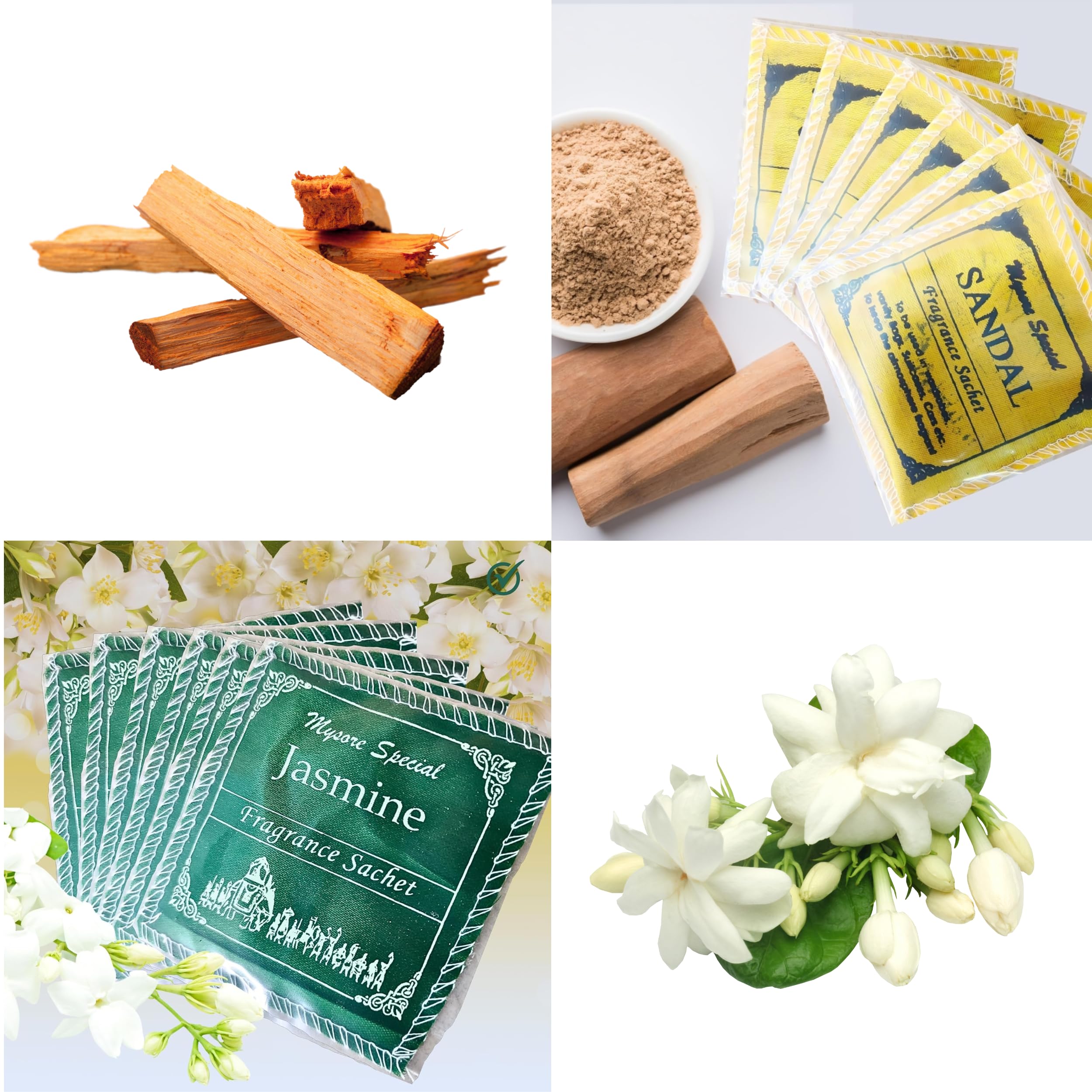 Mysore Sandal & Jasmine Fragrance Sachets (12-Pack) | Natural Sandalwood & Jasmine Powder | Eco-Friendly Cloth Pouches | Long-Lasting Freshness for Wardrobe, Closet, Drawers, and More (B0CLSG7NC9) Amazon Price History, Amazon Price Tracker