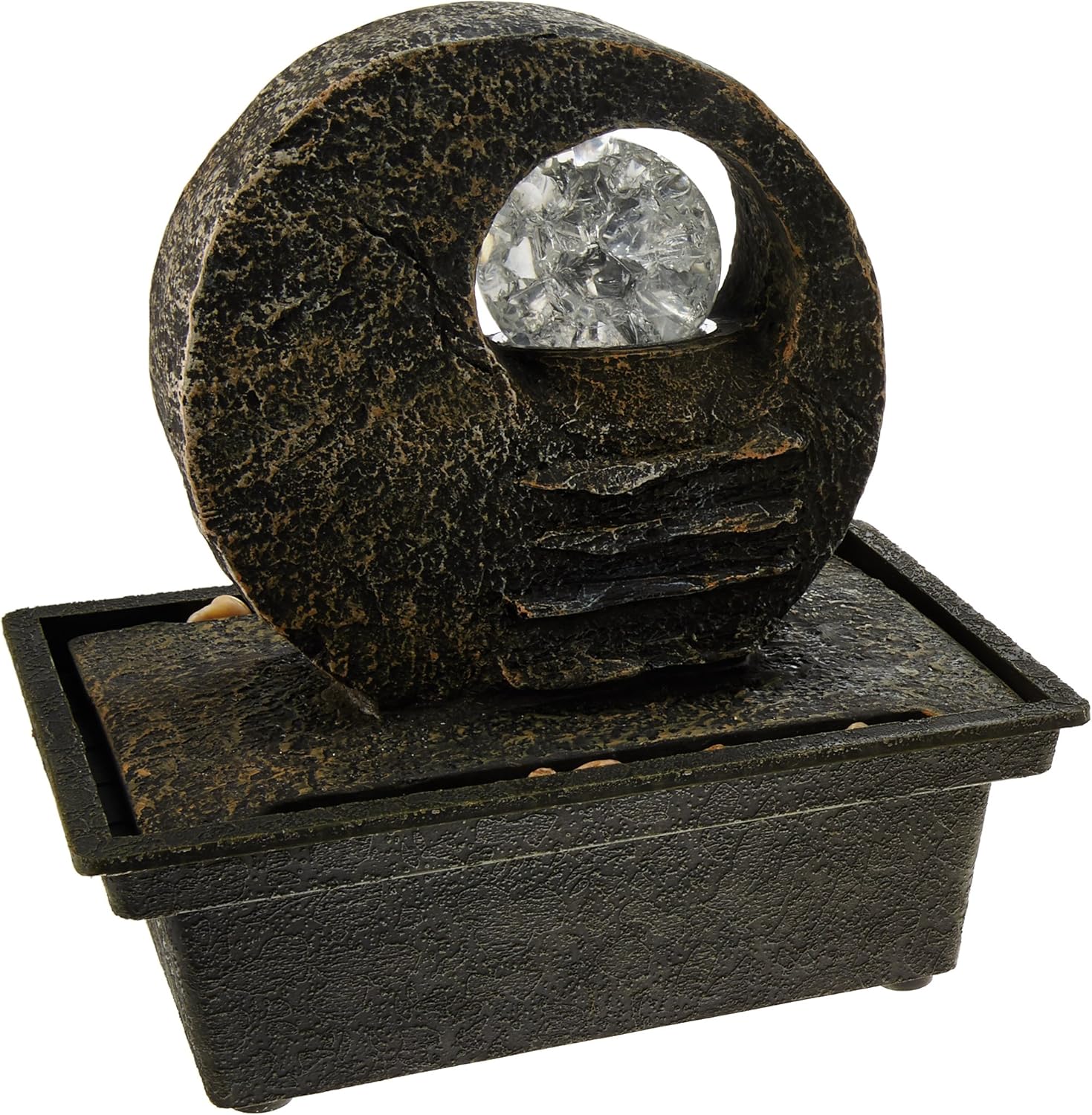 OK Lighting Water Fountain with LED Light, 8.5"