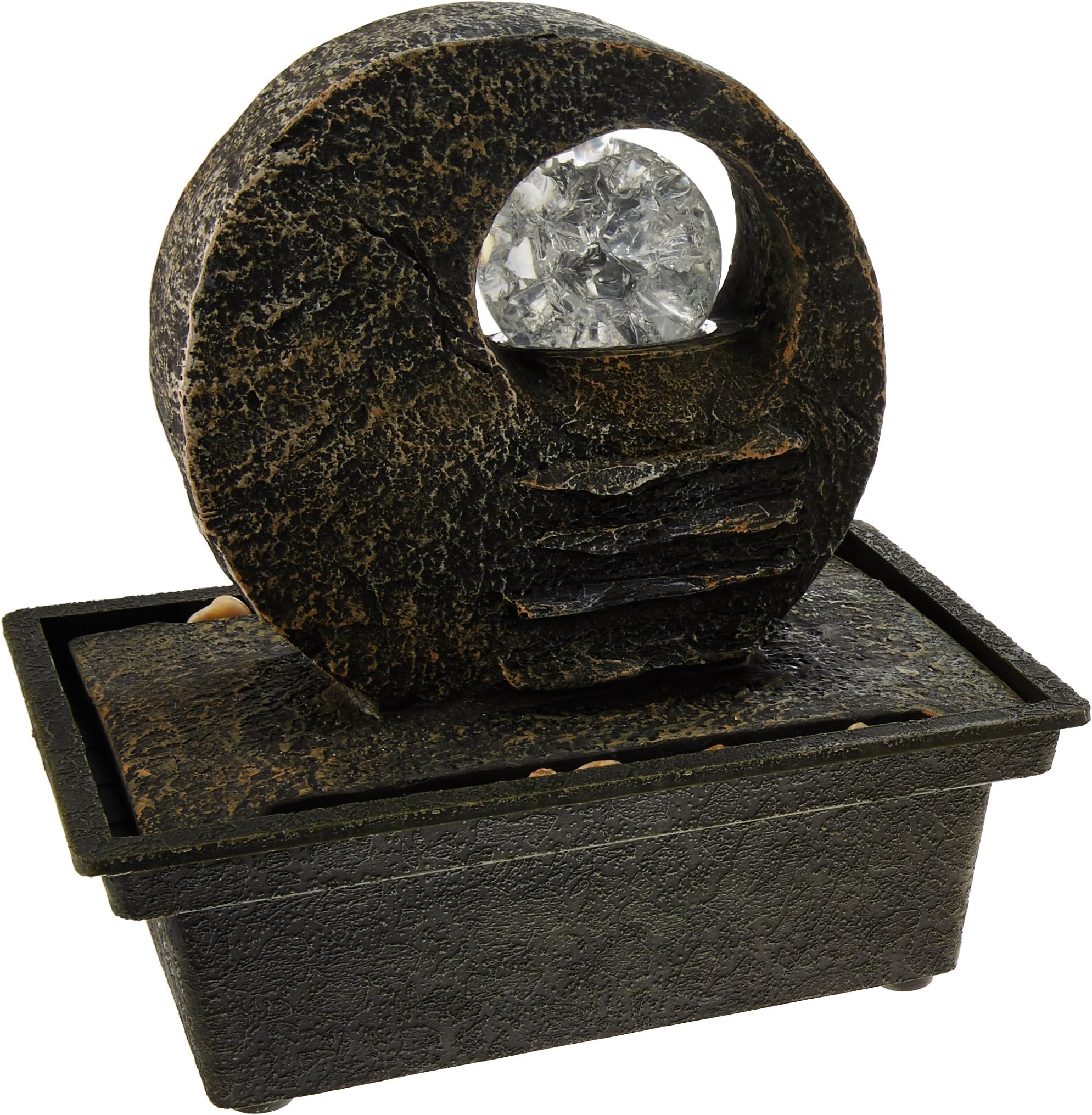 OK Lighting Water Fountain with LED Light, 8.5"