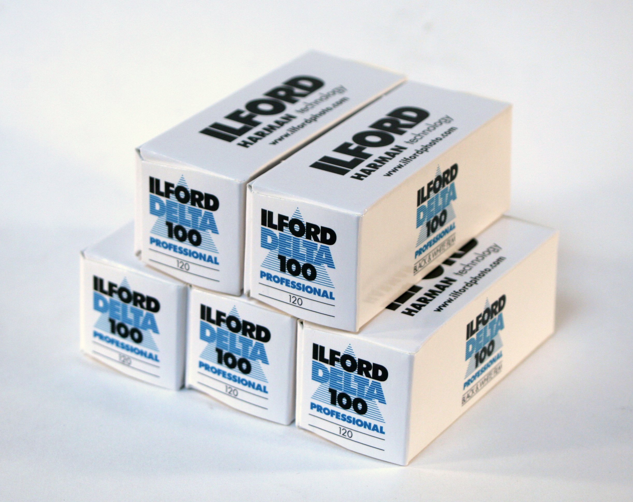 Ilford delta 100asa blanco y negro 120 rollos de película paquete de 5