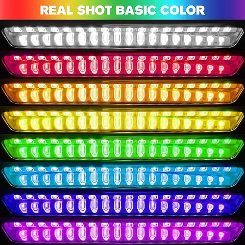 Miniatura 9 de HUSUKU GT1 (2.0) Kit de luces LED RGB subacuáticas para barcos, SUS316, 2000LM 36LED 12V  24V IP68 impermeable, agrupación inalámbrica y control de