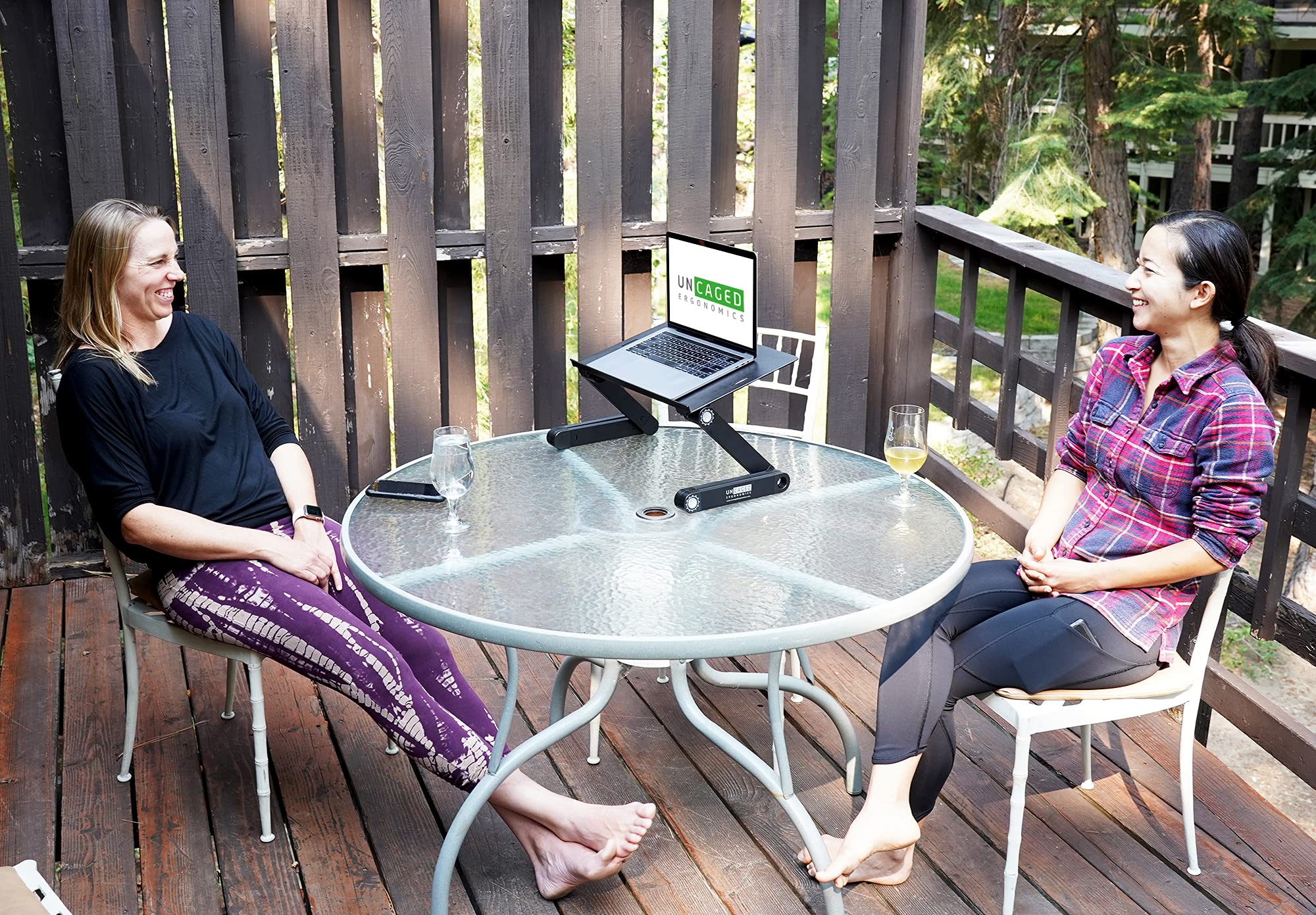 WorkEZ BEST Adjustable Laptop Stand Lap Desk for Bed Couch with Mouse