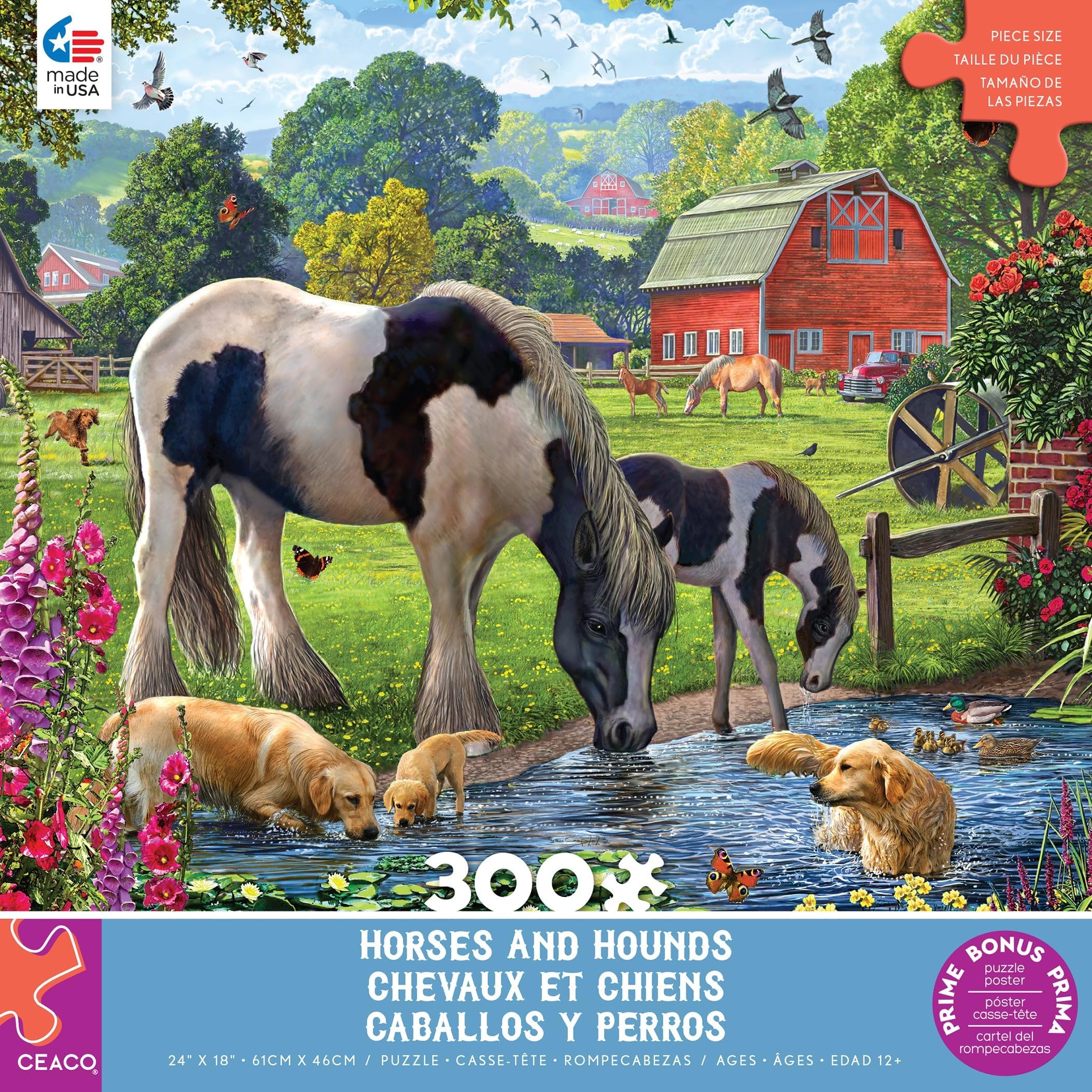 Horses and Hounds - 300 Oversized Piece Jigsaw Puzzle