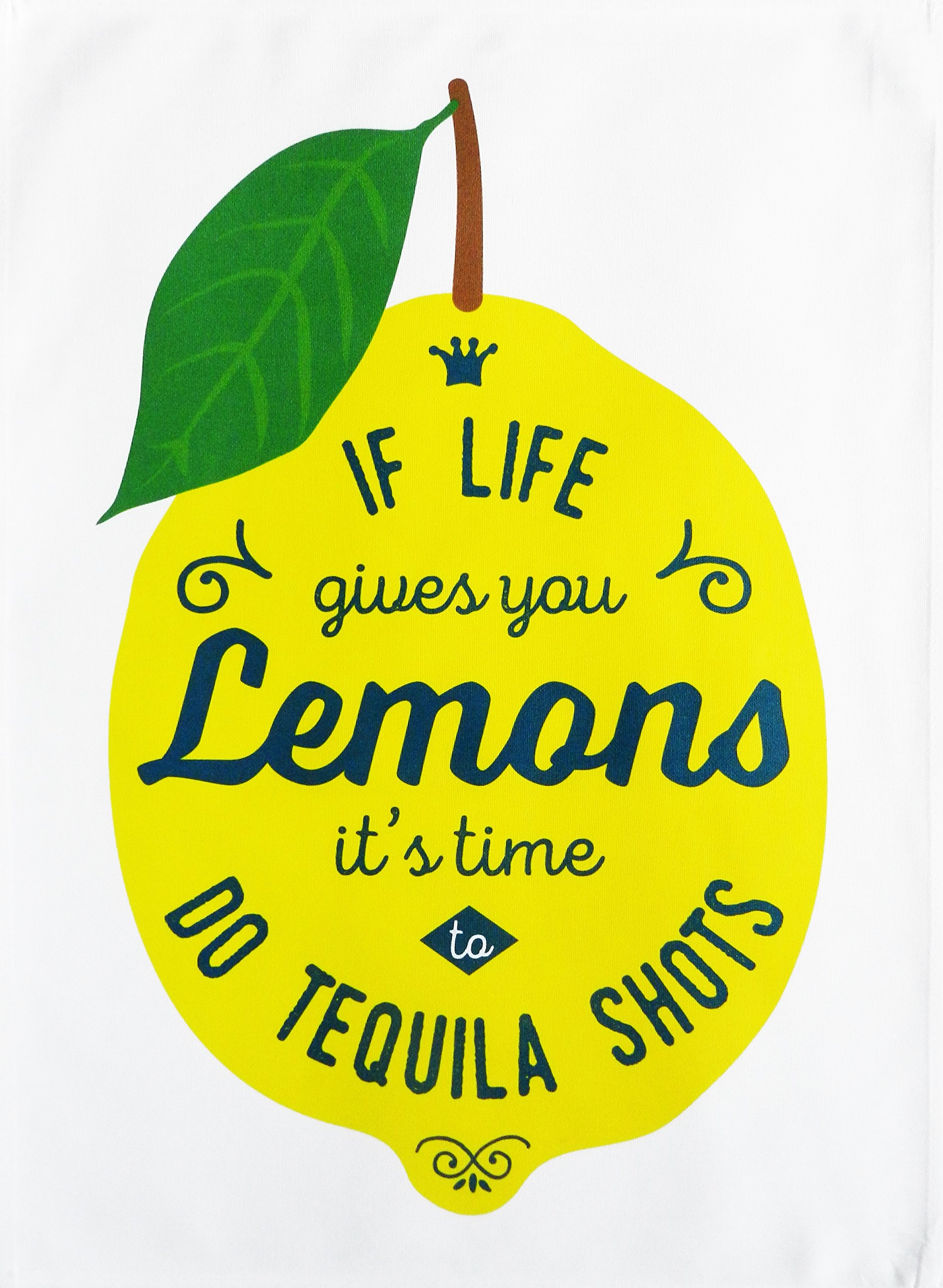 Half A Donkey White If Life Gives You Lemons, It's Time To Do Tequila Shots - Large Cotton Tea Towel
