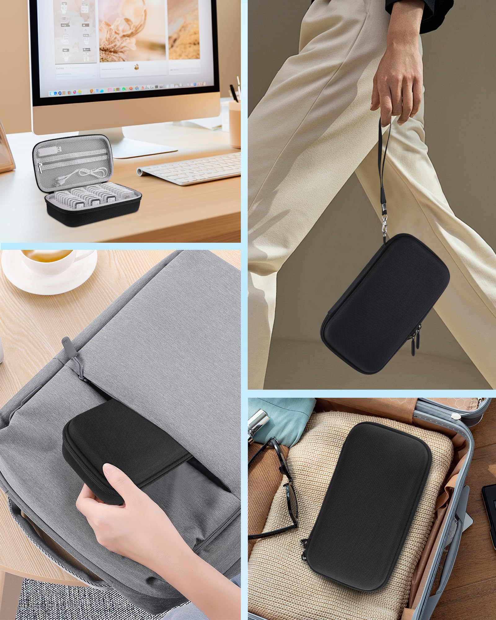 Funda para tarjetas de memoria con funda de plástico resistente al agua y antigolpes, 36 ranuras para tarjetas de memoria, 27 tarjetas micro SD y 9 tarjetas SD SDHC SDXC, organizador de