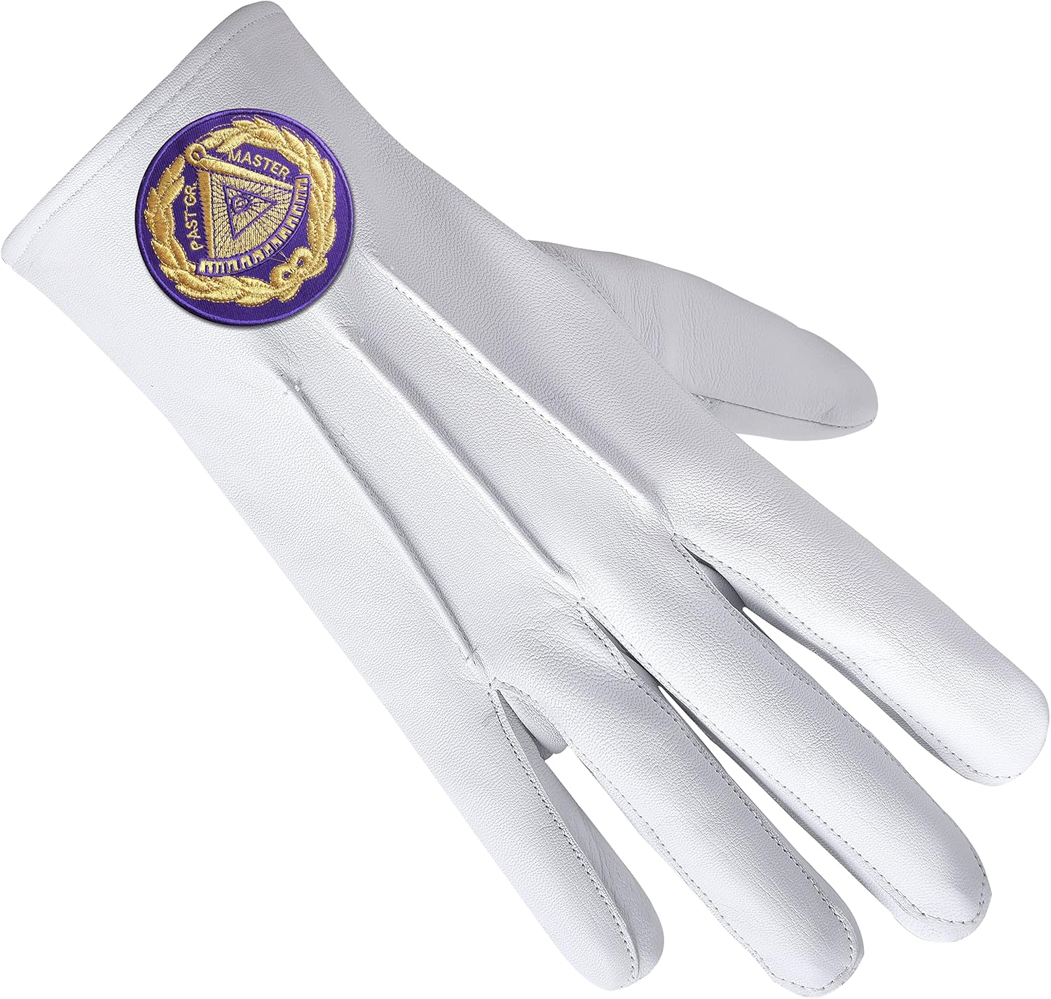 BRICKS MASONS Past Grand Master Blue Lodge Glove - Leather With Purple Patch