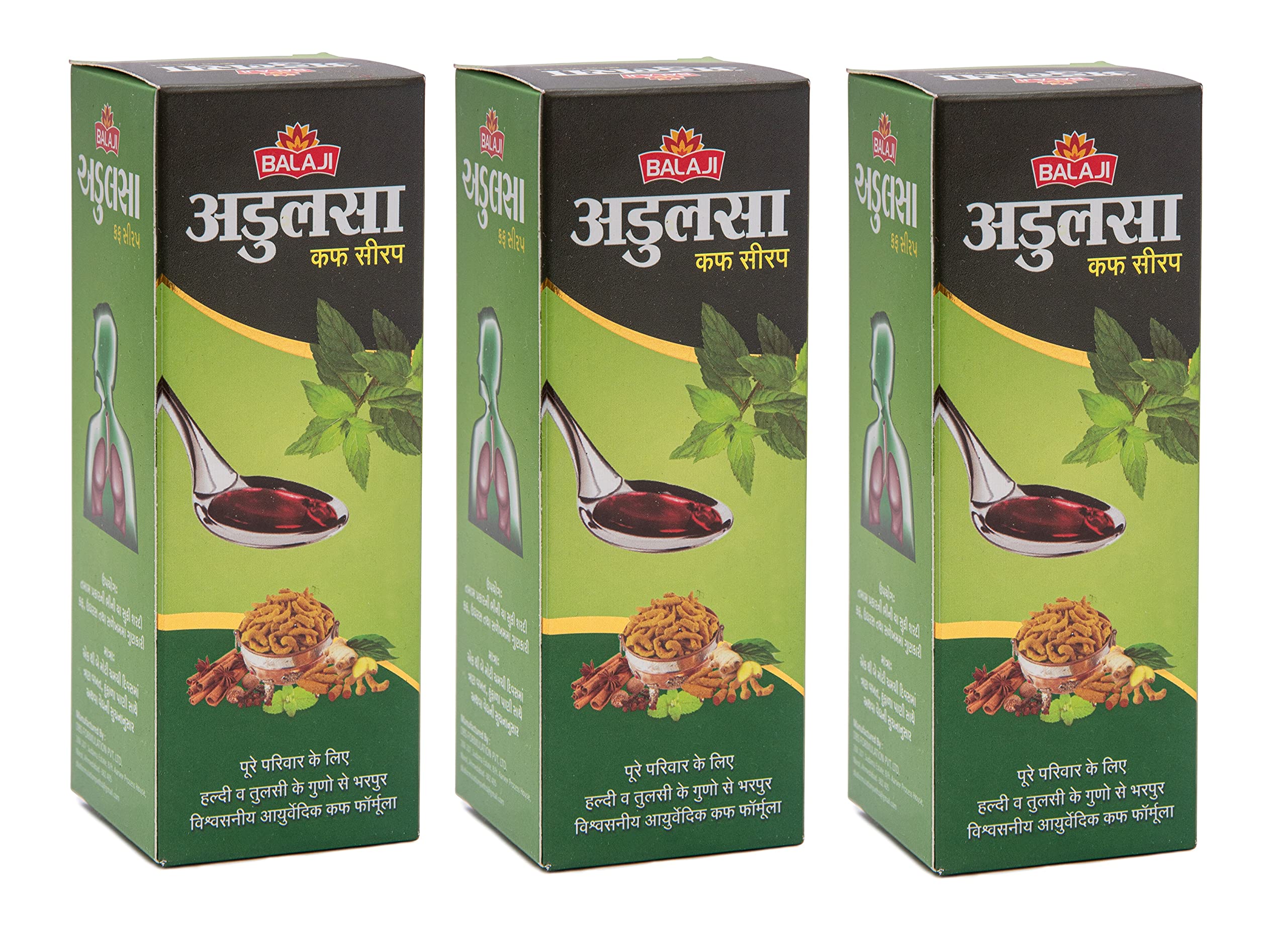Balaji Adulsa Cough Syrup for Dry cough | Ayurvedic Relief from Throat Issue, Chest Congestion with Goodness Of Tulsi, Pippali, Satpudina - Cough & Cold for Kids Pack Of 3 (360 Ml)-image-17