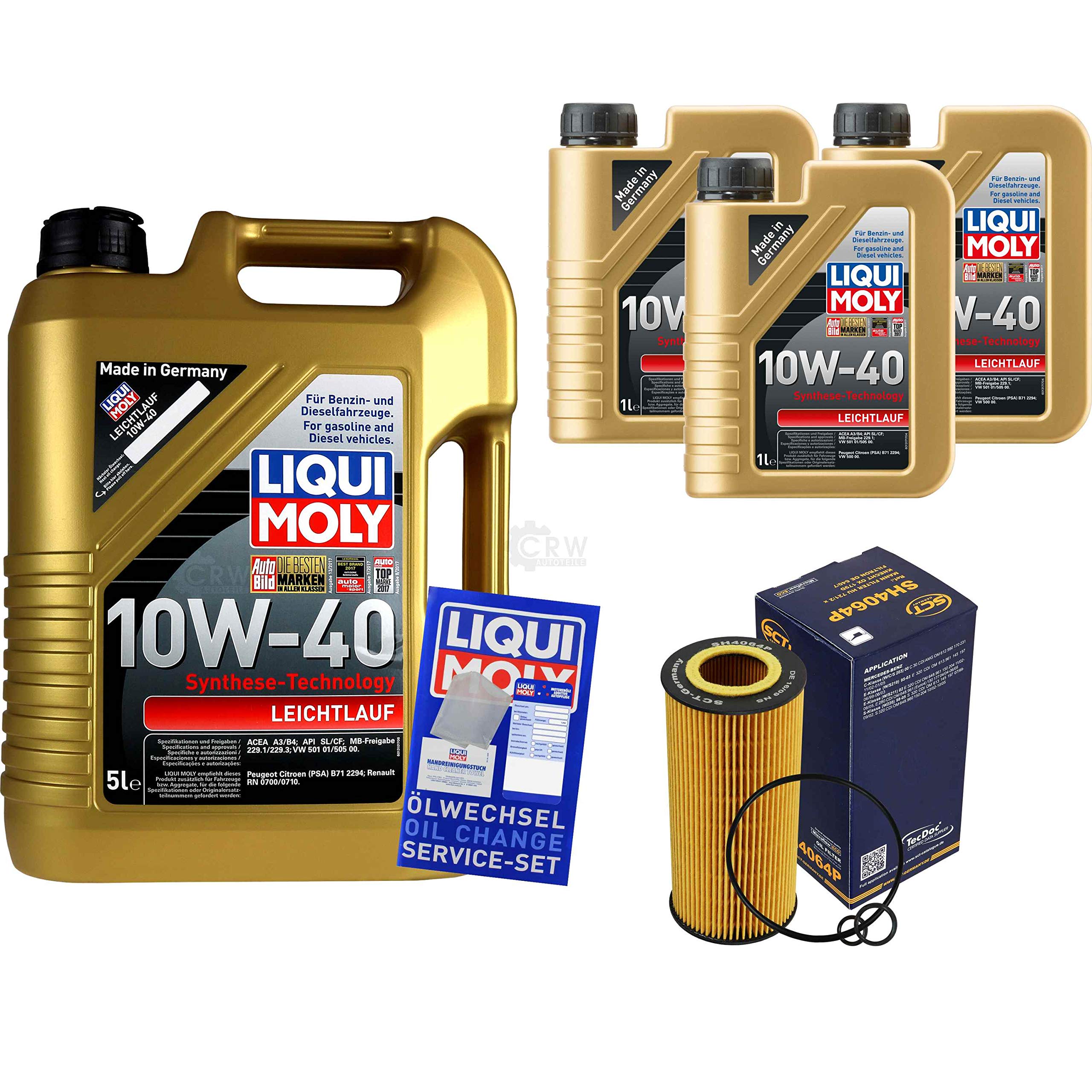 Juego de filtros de inspección 8 litros de aceite de motor de marcha suave 10W-40 SCT Germany