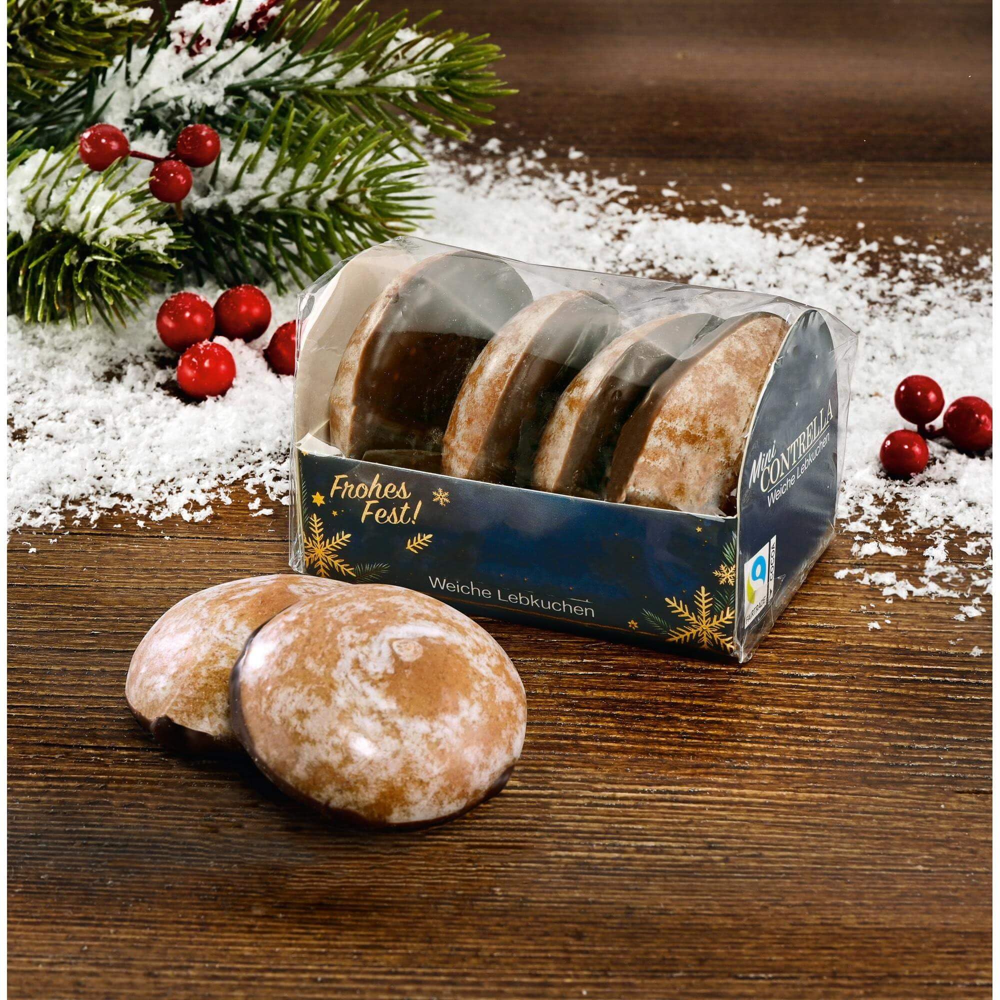 Lebkuchenwelt Mini Lebkuchen mit Schokoladenboden ca. 3 kg Oblaten-Lebkuchen Weihnachten